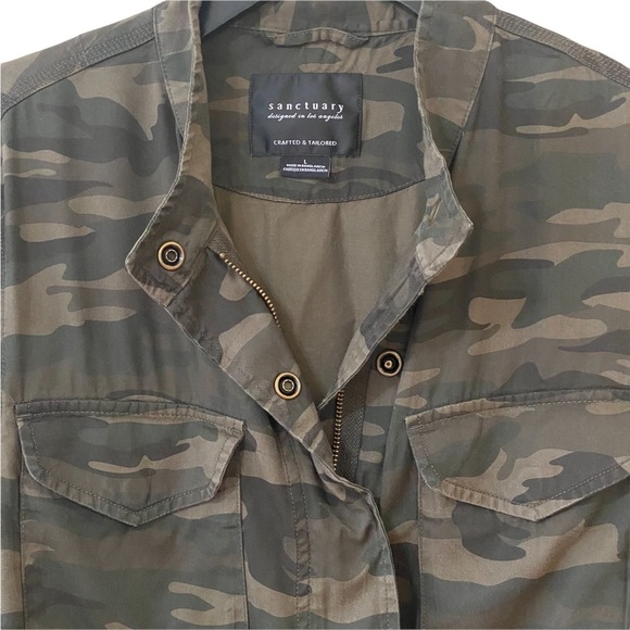 Sanctuary Camo Fray‎ Hem Utility Jacket - Picture 4 of 12